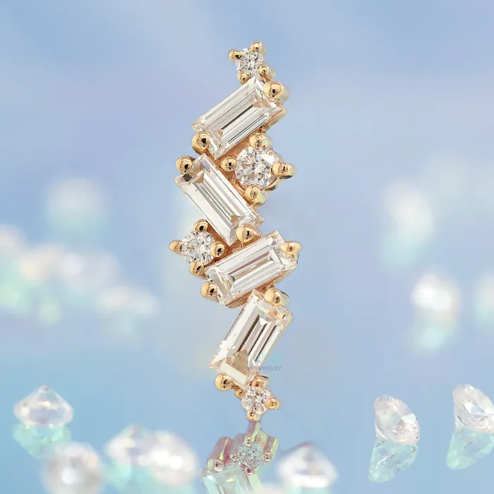 Genesis Threaded End in Gold with Diamonds Body Vision BVLA Earrings