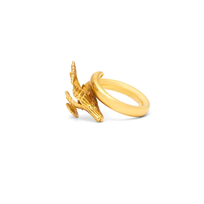 Greek 18K Gold Rams Head Gold Ring Vintage Rings