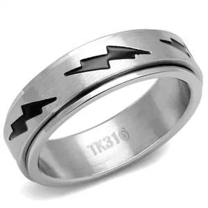 Green CJE2926 Wholesale Mens Stainless Steel Jet Epoxy Lighting Bolt Band Rings Green CJE2926 Wholesale Mens Stainless Steel Jet Epoxy Lighting Bolt Band Rings
