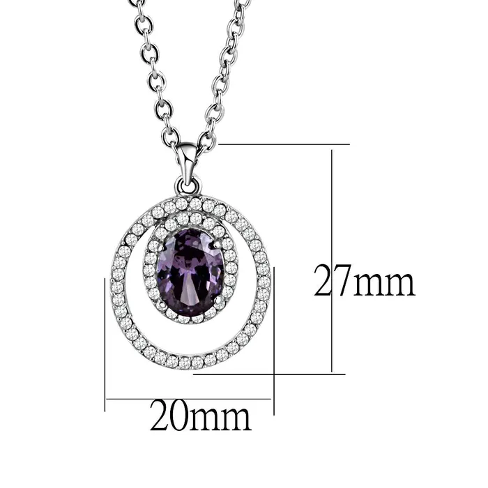 Green Necklaces CJ300 Wholesale Womens Stainless Steel Amethyst AAA Grade CZ Necklace Green Necklaces CJ300 Wholesale Womens Stainless Steel Amethyst AAA Grade CZ Necklace