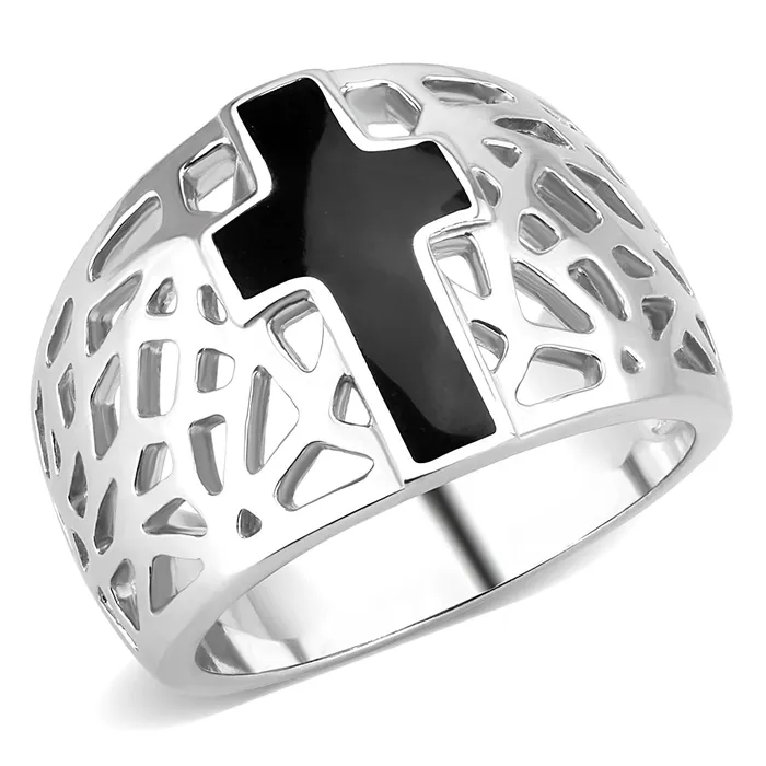 Green Rings CJ3720 Wholesale Unisex Stainless Steel High polished no plating Cross Ring