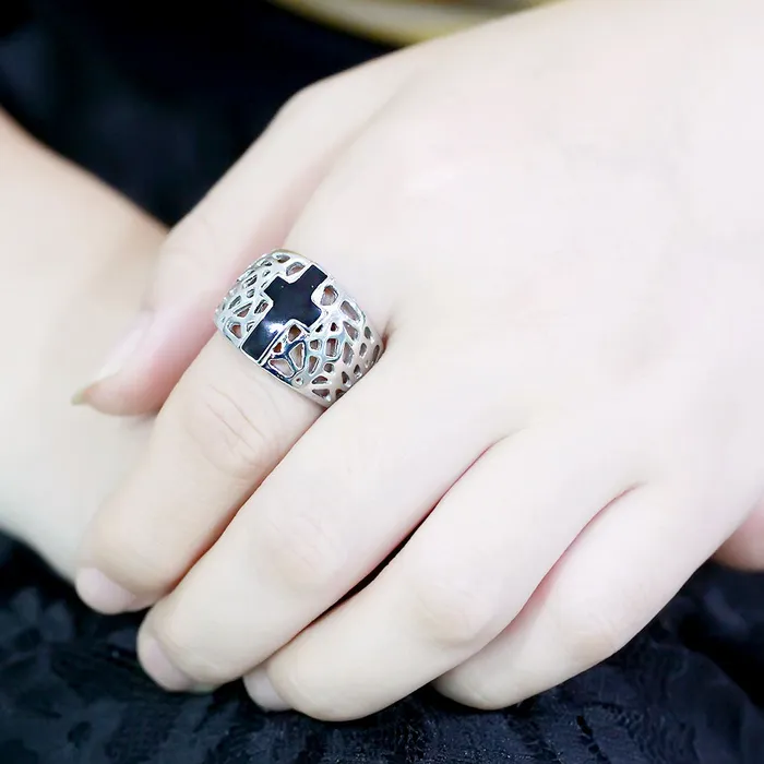 Green Rings CJ3720 Wholesale Unisex Stainless Steel High polished no plating Cross Ring Green Rings CJ3720 Wholesale Unisex Stainless Steel High polished no plating Cross Ring