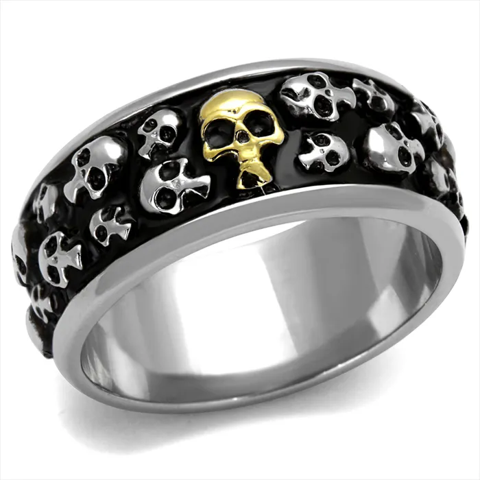 Green Rings CJE2235 Mens Wholesale Skull Eternity Band