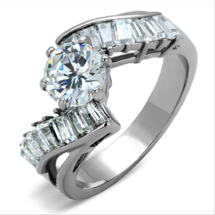 Green Rings CJG2102 Stainless Steel AAA Grade CZ Ring