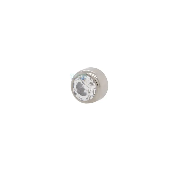 Industrial Strength IS Earrings 25mm BezelSet Faceted Gem Threaded End