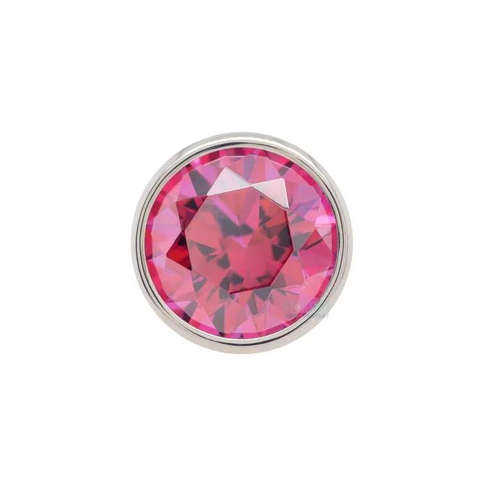 Industrial Strength IS Earrings 25mm BezelSet Faceted Gem Threaded End