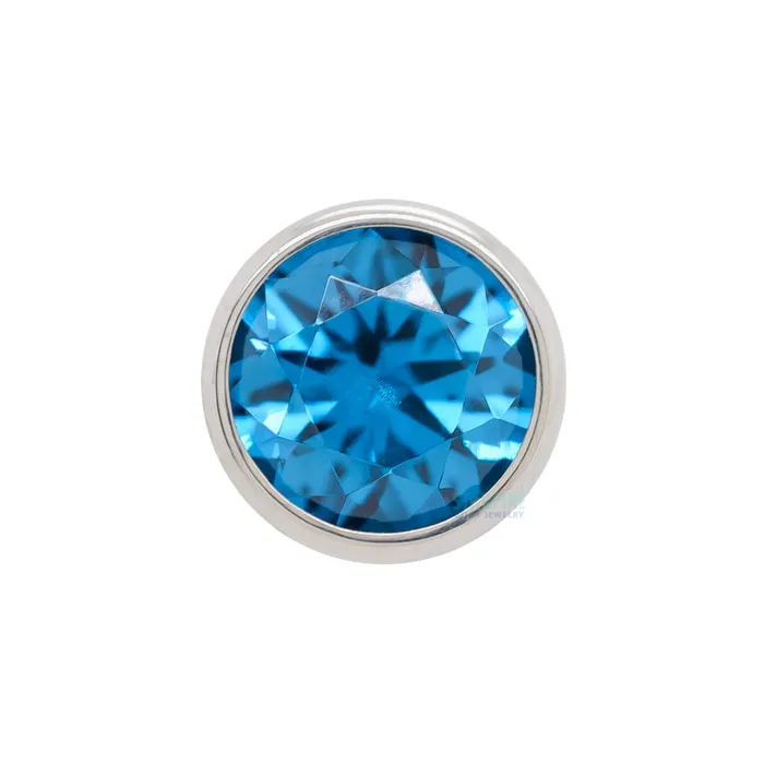Industrial Strength IS Earrings 25mm BezelSet Faceted Gem Threaded End