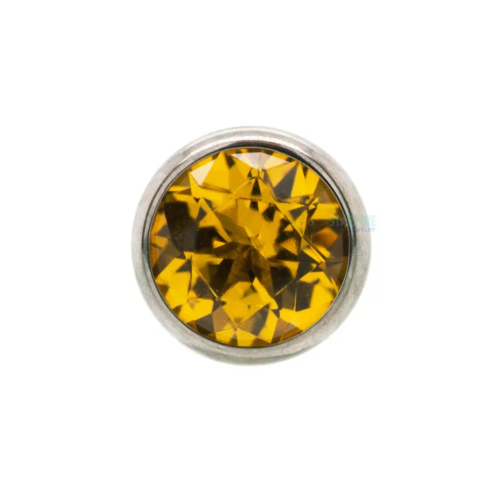 Industrial Strength IS Earrings 25mm BezelSet Faceted Gem Threaded End
