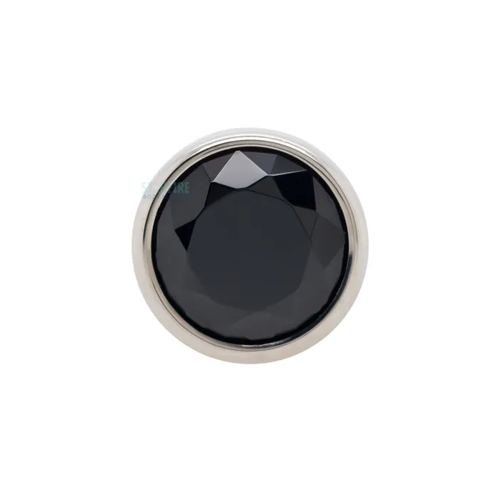 Industrial Strength IS Earrings 25mm BezelSet Faceted Gem Threaded End