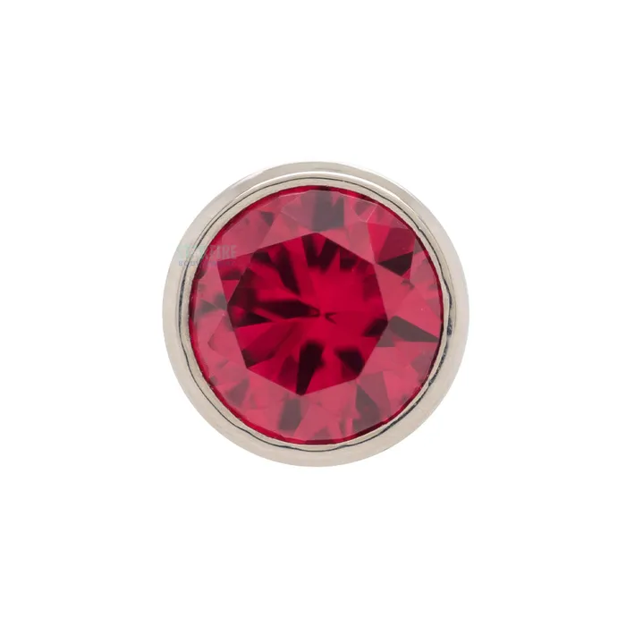 Industrial Strength IS Earrings 25mm BezelSet Faceted Gem Threaded End