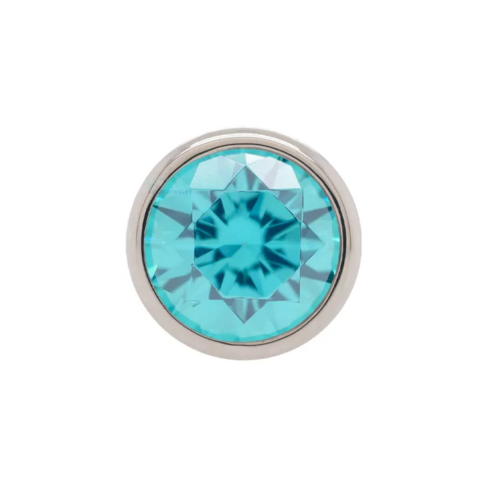 Industrial Strength IS Earrings 25mm BezelSet Faceted Gem Threaded End
