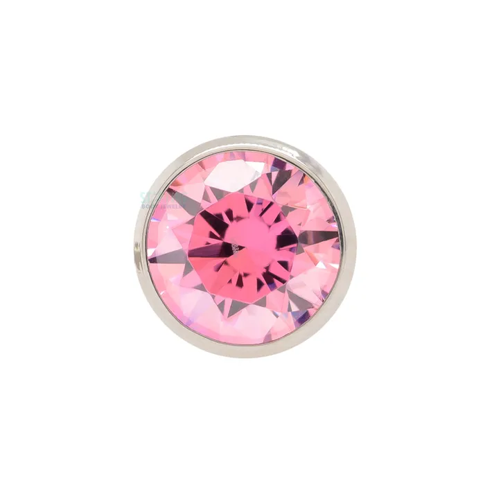 Industrial Strength IS Earrings 25mm BezelSet Faceted Gem Threaded End