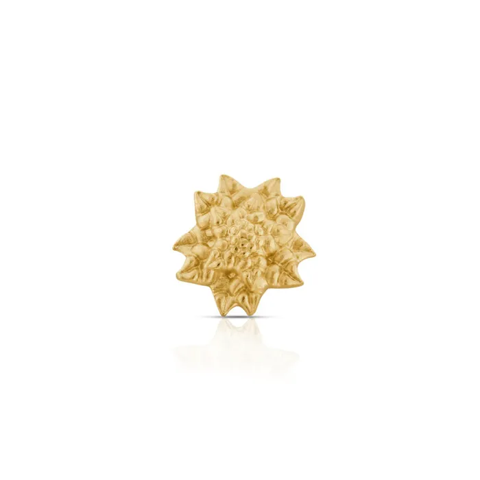Industrial Strength IS Earrings Poinsetta Threaded End in Gold