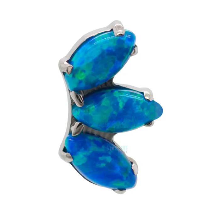Industrial Strength IS Rings threadless Marquise Fan with Opal End