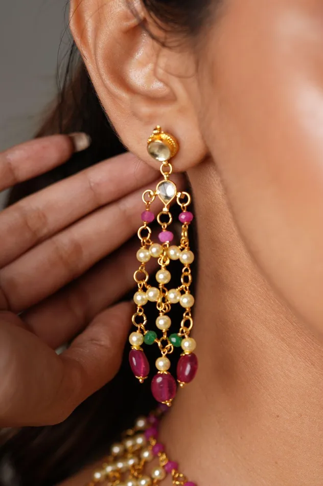 Kashmir Ki Kali Set Attrangi Earrings Kashmir Ki Kali Set Attrangi Earrings
