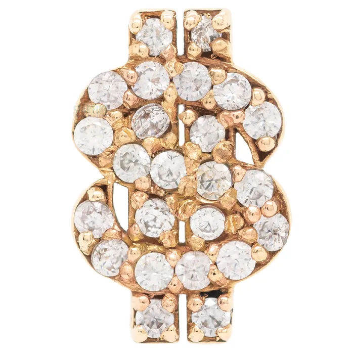 Kiwi Diamond Necklaces Cash Money in Gold Platinum with CZs on flatback
