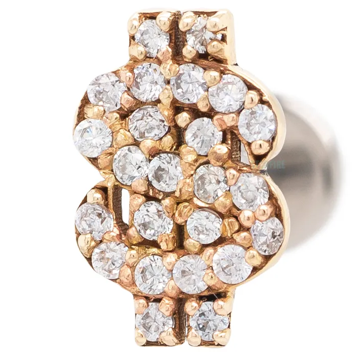Kiwi Diamond Necklaces Cash Money in Gold Platinum with CZs on flatback