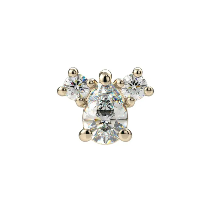 Kiwi Diamond Necklaces Esha Threaded End in Gold Platinum with CZs
