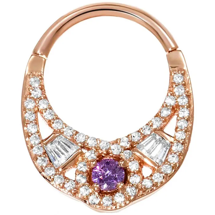 La Mirada Hinge Ring in Gold with DIAMOND Amethyst Body Vision BVLA Rings
