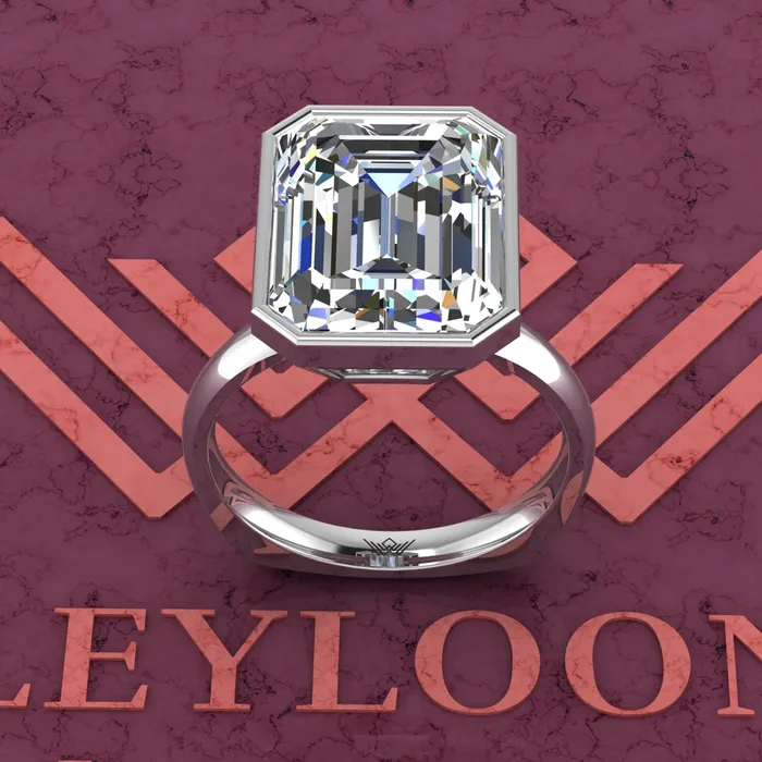 Leyloon Jewelry Rings 75 Carat Medium Emerald Cut Bezel Euro Shank Solitaire D Color Moissanite Ring