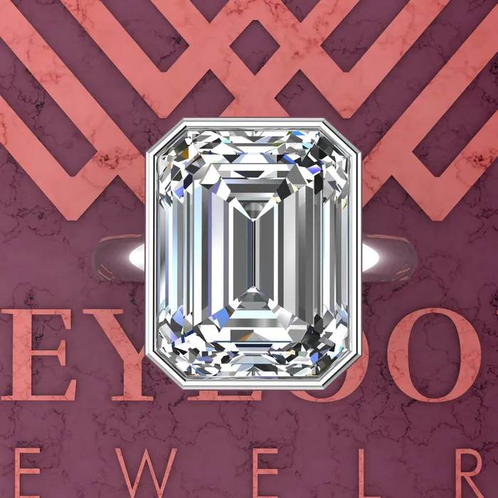 Leyloon Jewelry Rings 75 Carat Medium Emerald Cut Bezel Euro Shank Solitaire D Color Moissanite Ring