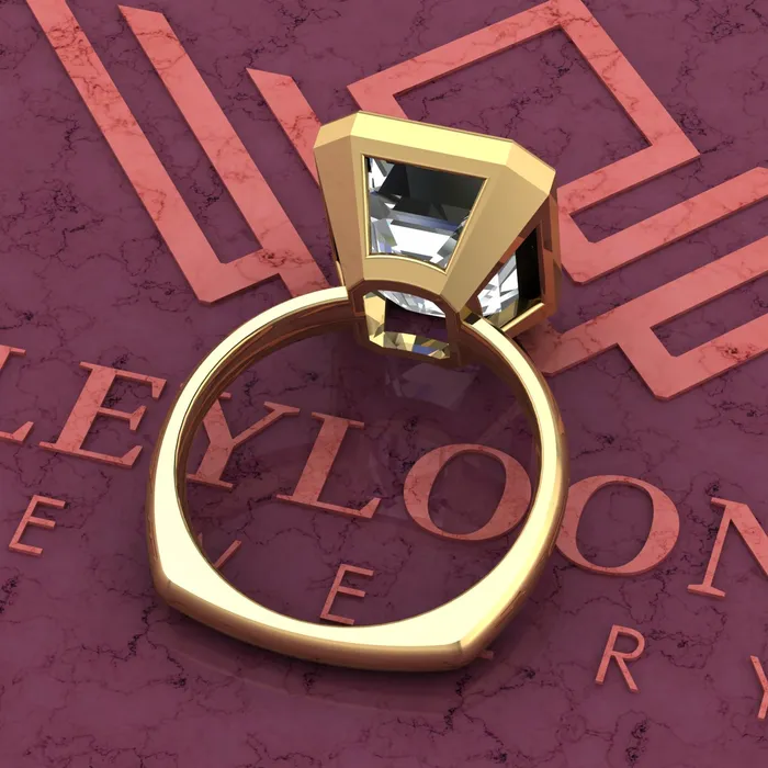 Leyloon Jewelry Rings 75 Carat Medium Emerald Cut Bezel Euro Shank Solitaire D Color Moissanite Ring