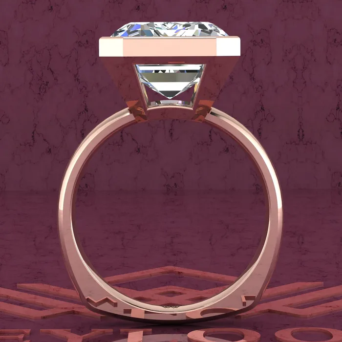 Leyloon Jewelry Rings 75 Carat Medium Emerald Cut Bezel Euro Shank Solitaire D Color Moissanite Ring