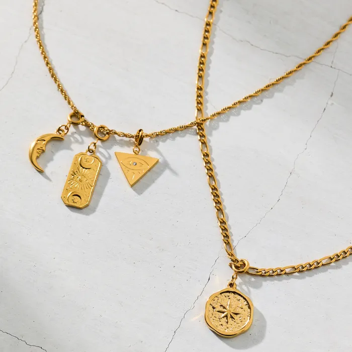 Lucy Geometric Evil Eye Charm Ellie Vail Necklaces