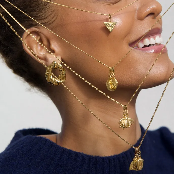 Lucy Geometric Evil Eye Charm Ellie Vail Necklaces