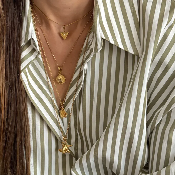 Lucy Geometric Evil Eye Charm Ellie Vail Necklaces