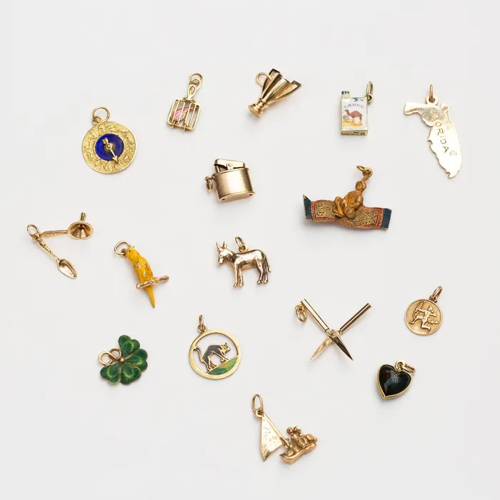 Magic Carpet Enamel And 14k Gold Charm Vintage Earrings