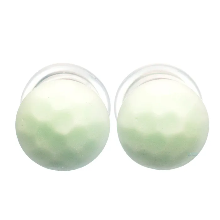 Martele Glass Color Front Plugs Mint Gorilla Glass Necklaces