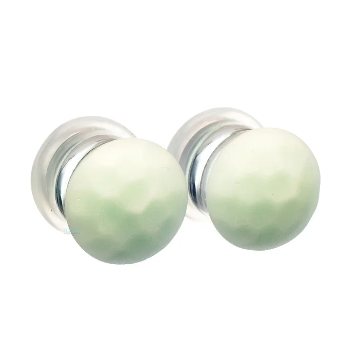 Martele Glass Color Front Plugs Mint Gorilla Glass Necklaces