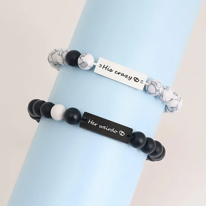 Matching Bracelets for Him and Her Crazy Weirdo worldnetgifts Necklaces