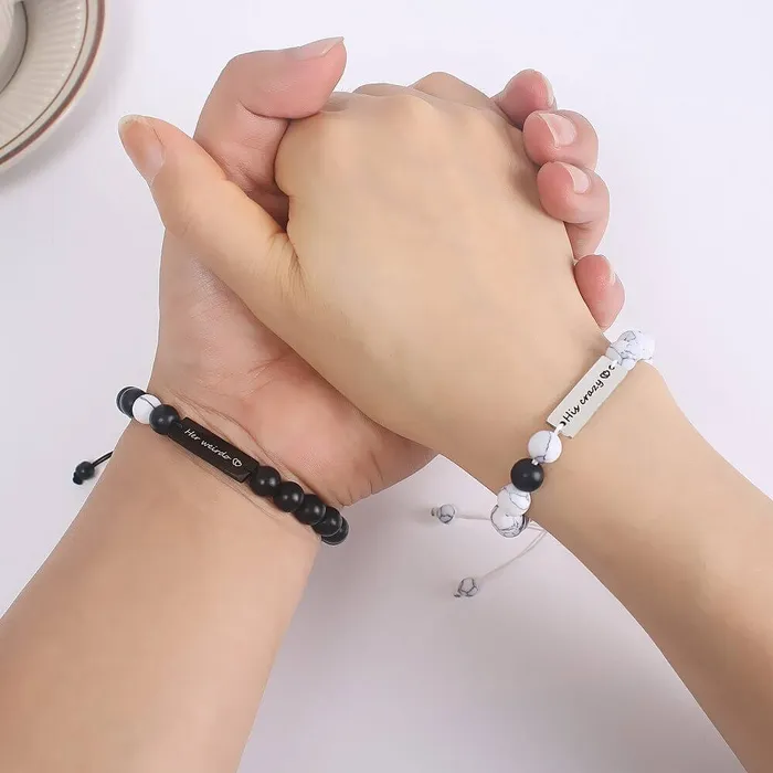 Matching Bracelets for Him and Her Crazy Weirdo worldnetgifts Necklaces
