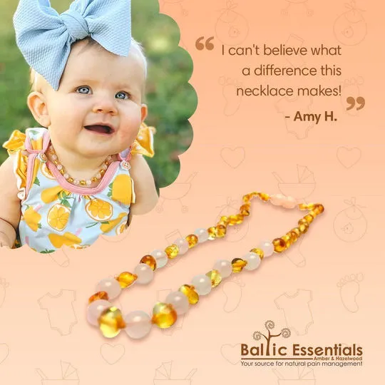 MB Earrings FAST Relief Baltic Amber Teething Polished Lemon Pink Rose Quartz Anxiety