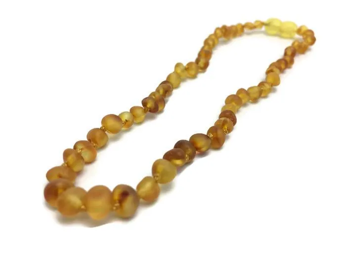 MB Necklaces Raw Unpolished Baltic Amber Teething Necklace 125 Golden Honey Colored MB Necklaces Raw Unpolished Baltic Amber Teething Necklace 125 Golden Honey Colored