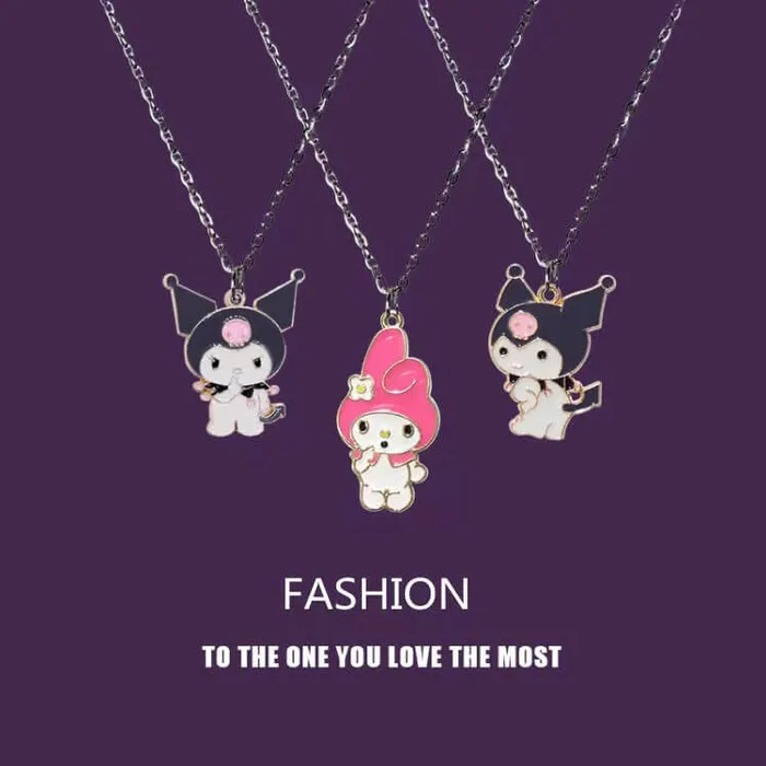 Melody and Kuromi BFF Necklaces worldnetgifts Necklaces