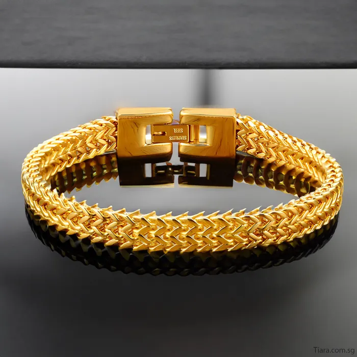 Men Designer Earrings Golden Dragon Scales