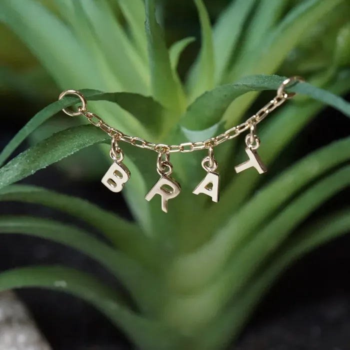 Modern Mood Earrings Letter Chain Attachment in Gold