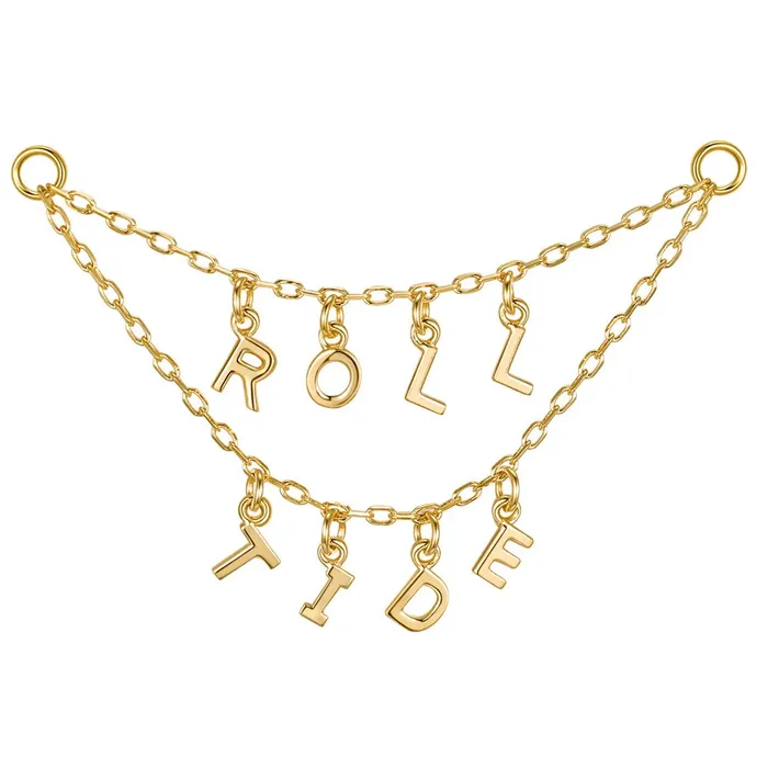 Modern Mood Earrings Letter Chain Attachment in Gold
