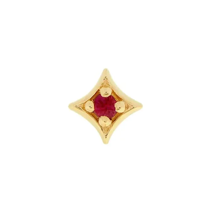 Modern Mood Earrings threadless Zara End in Gold with Genuine Gemstones