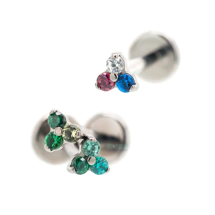 Necklaces 15mm Faceted Gems in Trinity Menage a Trois on Flatback custom color combos Industrial Strength IS