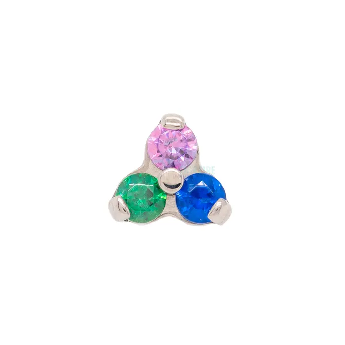 Necklaces 15mm Faceted Gems in Trinity Menage a Trois on Flatback custom color combos Industrial Strength IS