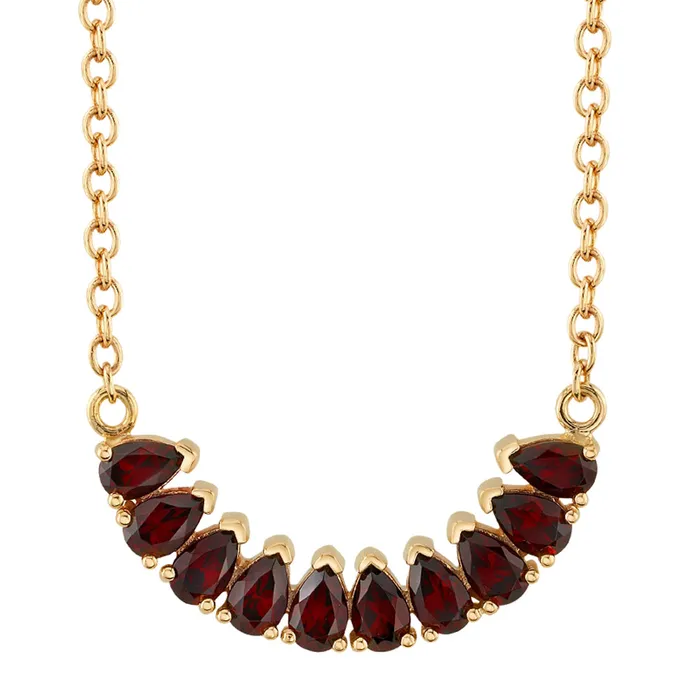 Necklaces Body Vision BVLA Phoebe Necklace in Gold with Garnets
