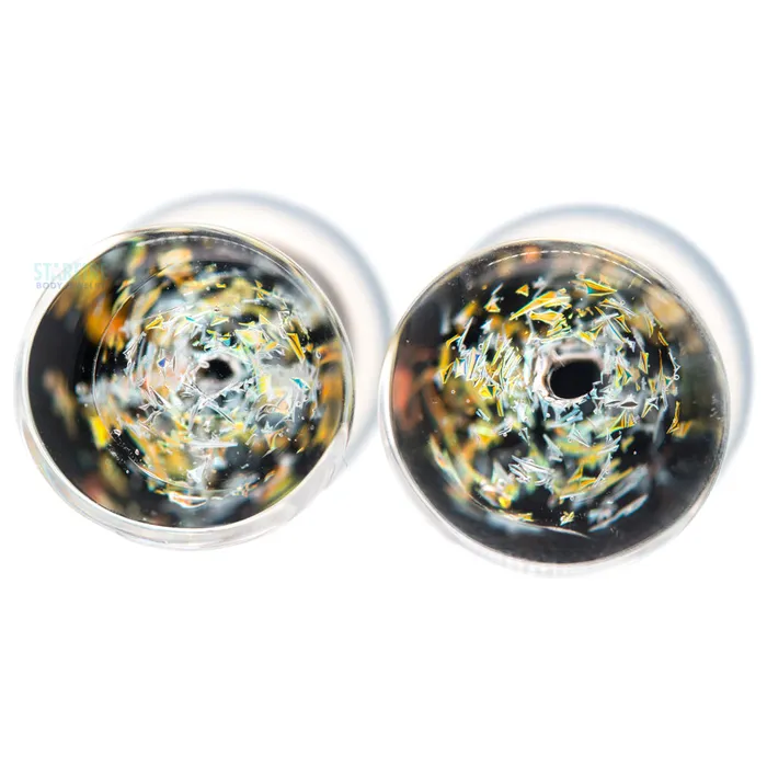 Necklaces Glasswear Studios Galaxy Glass Plugs Diamond Copper on Black