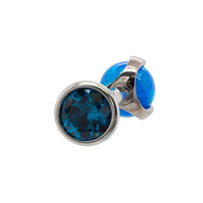 Necklaces Industrial Strength IS Faceted Gem Opal Ball in Prongs Tongue Barbell custom color combos