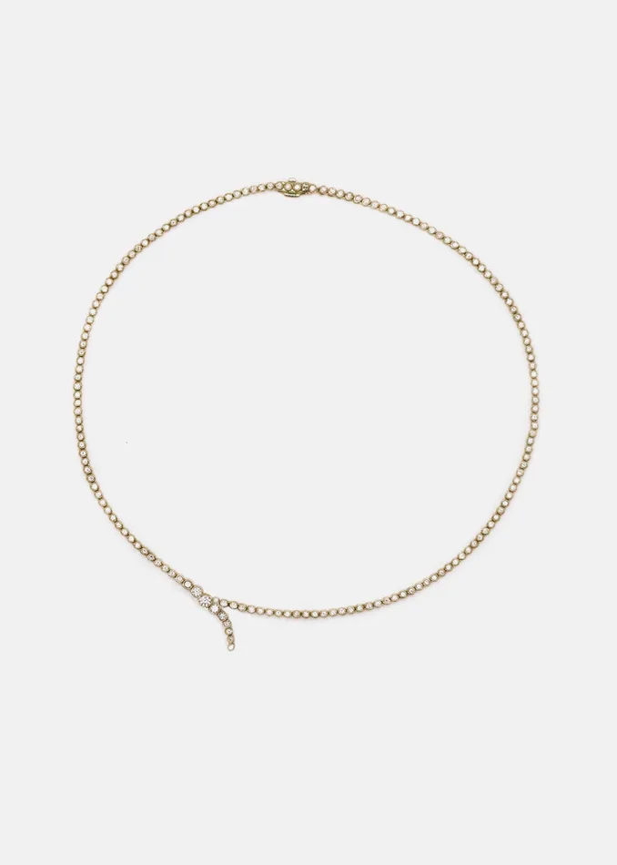 Necklaces KATKIMfinejewelry Petite Bezel Diamond Serif Eternity Necklace