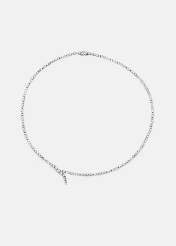 Necklaces KATKIMfinejewelry Petite Bezel Diamond Serif Eternity Necklace