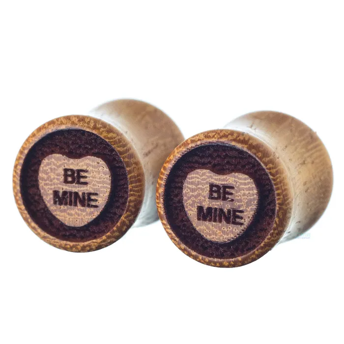 Necklaces Omerica Organic Sweet Heart Wood Plugs